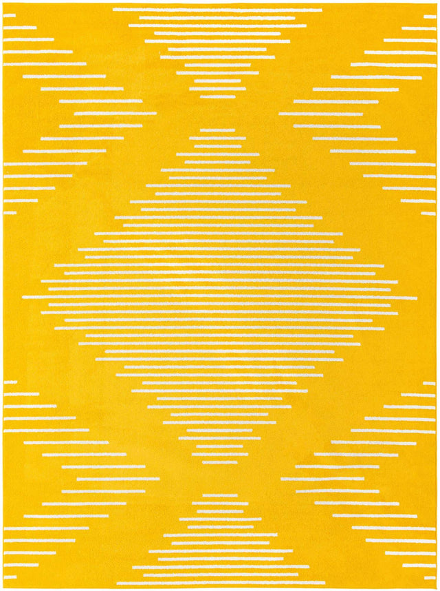 Yellow 10' x 13' 1 Kai Rectangle Area Rug Easy Clean 100% Polypropylene With Cotton Backing Modern Geometric Carpet for Living, Dining, Office, Bedroom for Sale at Rug Engine
