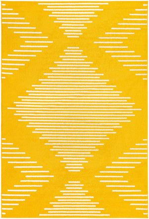 Yellow 6' 1 x 9' Kai Rectangle Area Rug Easy Clean 100% Polypropylene With Cotton Backing Modern Geometric Carpet for Living, Dining, Office, Bedroom for Sale at Rug Engine