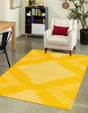 Yellow 7' 1 x 10' Kai Rectangle Area Rug Easy Clean 100% Polypropylene With Cotton Backing Modern Geometric Carpet for Living, Dining, Office, Bedroom for Sale at Rug Engine