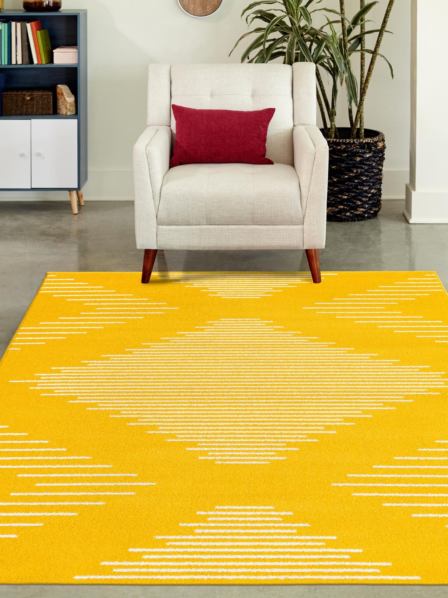 Yellow 10' x 13' 1 Kai Rectangle Area Rug Easy Clean 100% Polypropylene With Cotton Backing Modern Geometric Carpet for Living, Dining, Office, Bedroom for Sale at Rug Engine