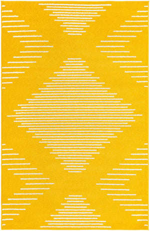 Yellow 5' 3 x 8' Kai Rectangle Area Rug Easy Clean 100% Polypropylene With Cotton Backing Modern Geometric Carpet for Living, Dining, Office, Bedroom for Sale at Rug Engine