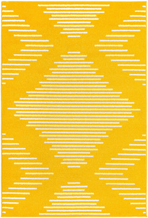 Yellow 4' 1 x 6' 1 Kai Rectangle Area Rug Easy Clean 100% Polypropylene With Cotton Backing Modern Geometric Carpet for Living, Dining, Office, Bedroom for Sale at Rug Engine
