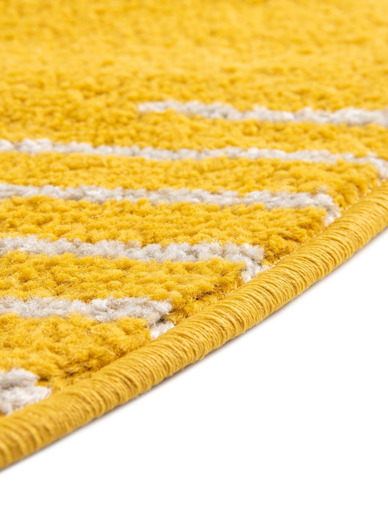 Yellow 3' 1 x 3' 1 Kai Round Area Rug Easy Clean 100% Polypropylene With Cotton Backing Modern Geometric Carpet for Living, Dining, Office, Bedroom for Sale at Rug Engine