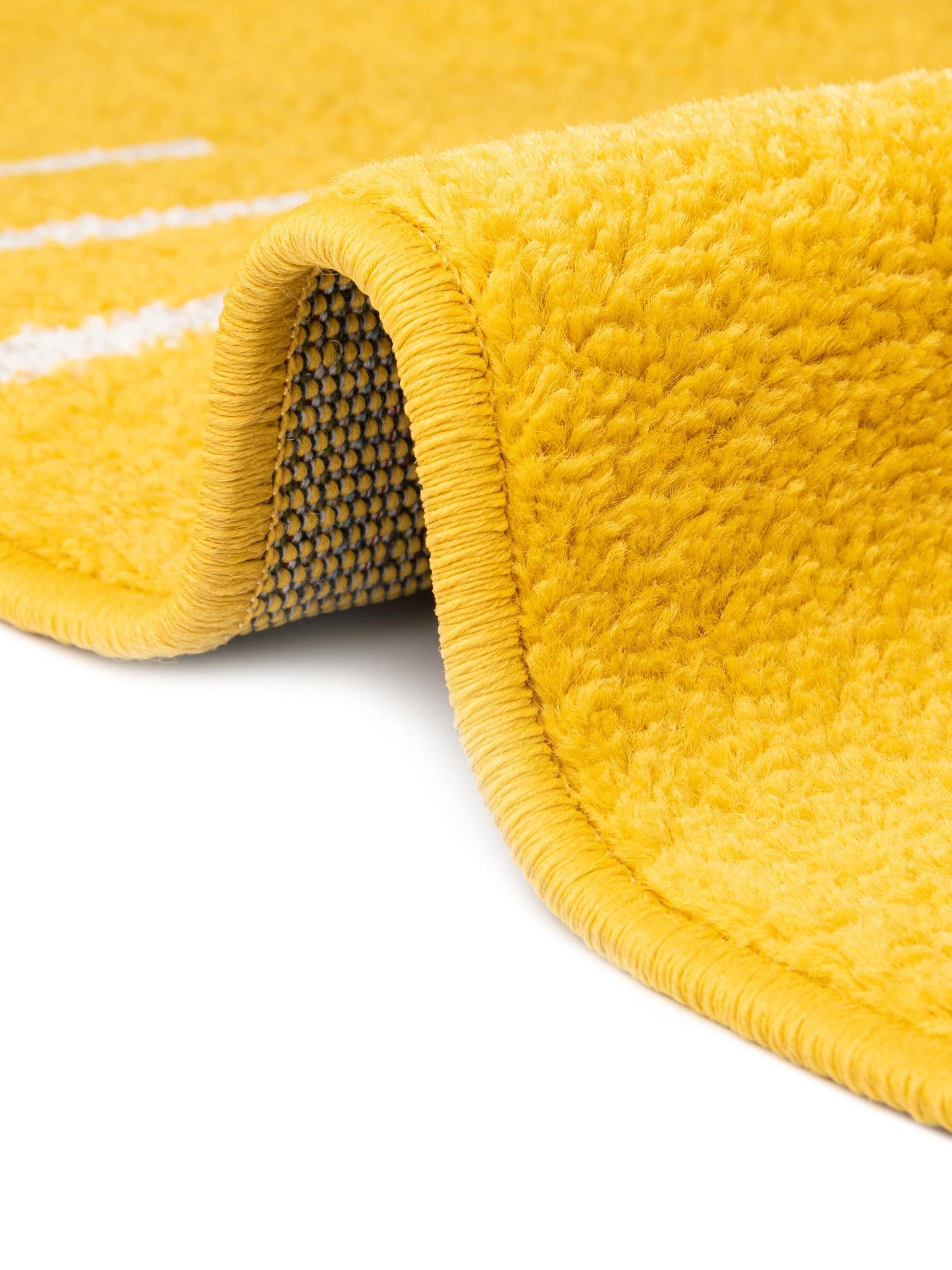Yellow 4' 1 x 4' 1 Kai Round Area Rug Easy Clean 100% Polypropylene With Cotton Backing Modern Geometric Carpet for Living, Dining, Office, Bedroom for Sale at Rug Engine