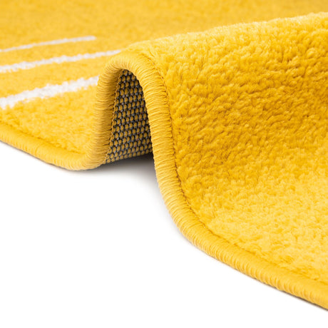 Yellow 7' 1 x 7' 1 Kai Square Area Rug Easy Clean 100% Polypropylene With Cotton Backing Modern Geometric Carpet for Living, Dining, Office, Bedroom for Sale at Rug Engine