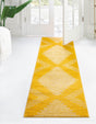 Yellow 2' 7 x 10' Kai Runner Area Rug Easy Clean 100% Polypropylene With Cotton Backing Modern Geometric Carpet for Living, Dining, Office, Bedroom for Sale at Rug Engine