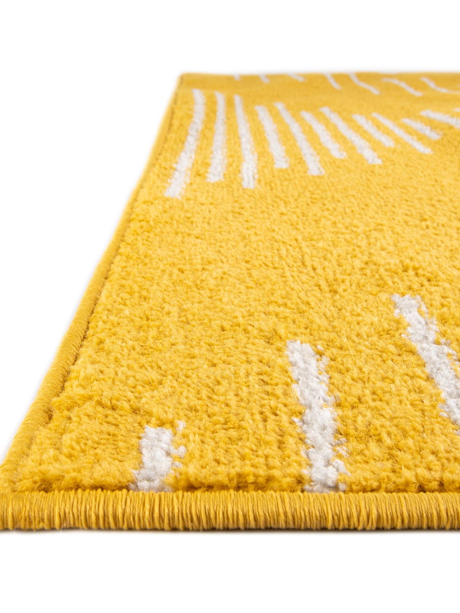 Yellow 3' 3 x 14' 1 Kai Runner Area Rug Easy Clean 100% Polypropylene With Cotton Backing Modern Geometric Carpet for Living, Dining, Office, Bedroom for Sale at Rug Engine