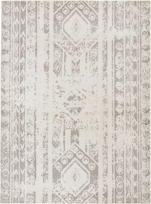Ivory and Gray 10' x 13' 1 Lennon Rectangle Area Rug 100% Polypropylene Vintage Distressed Look Modern Contemporary Carpet for Home Decor for Sale at Rug Engine
