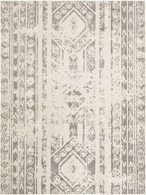 Ivory and Gray 9' x 12' Lennon Rectangle Area Rug 100% Polypropylene Vintage Distressed Look Modern Contemporary Carpet for Home Decor for Sale at Rug Engine