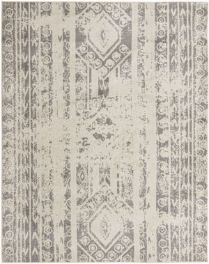 Ivory and Gray 7' 10 x 10' Lennon Rectangle Area Rug 100% Polypropylene Vintage Distressed Look Modern Contemporary Carpet for Home Decor for Sale at Rug Engine