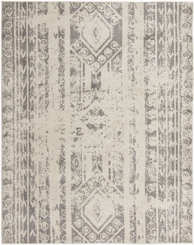 Ivory and Gray 7' 10 x 10' Lennon Rectangle Area Rug 100% Polypropylene Vintage Distressed Look Modern Contemporary Carpet for Home Decor for Sale at Rug Engine