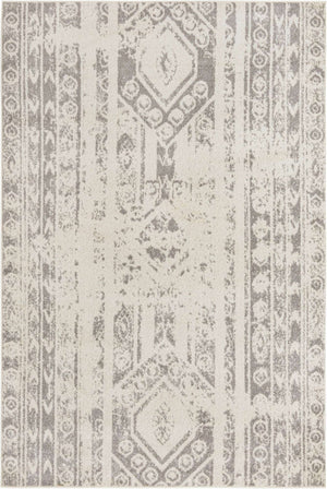 Ivory and Gray 6' 1 x 9' Lennon Rectangle Area Rug 100% Polypropylene Vintage Distressed Look Modern Contemporary Carpet for Home Decor for Sale at Rug Engine