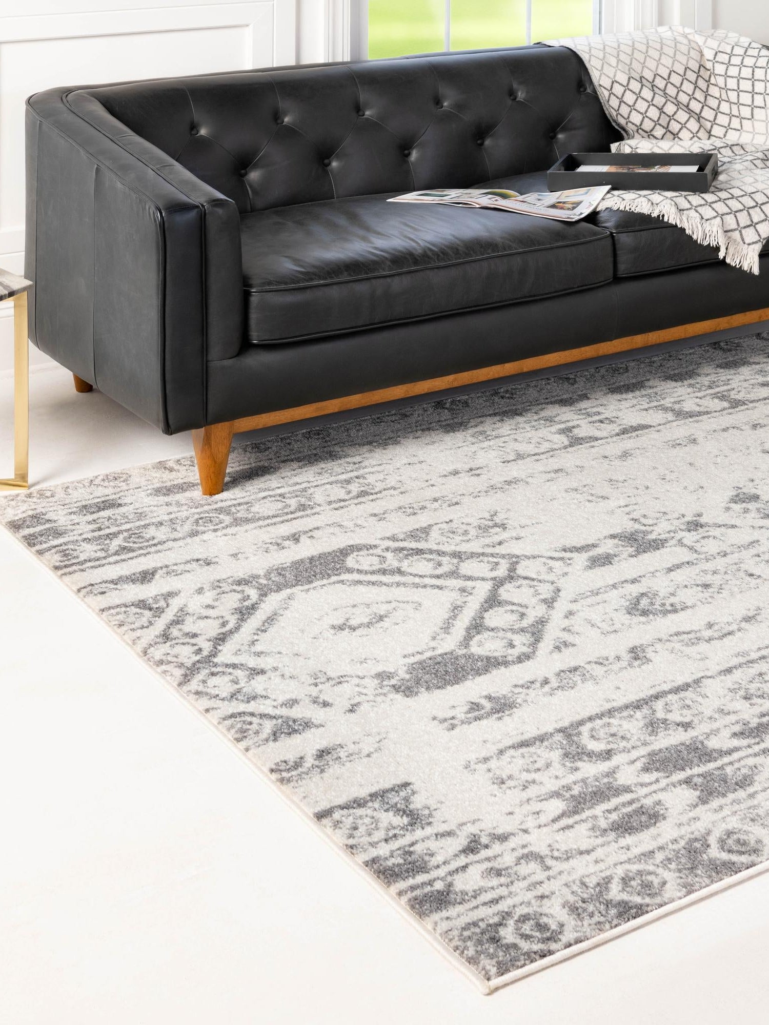 Ivory and Gray 7' 1 x 10' Lennon Rectangle Area Rug 100% Polypropylene Vintage Distressed Look Modern Contemporary Carpet for Home Decor for Sale at Rug Engine