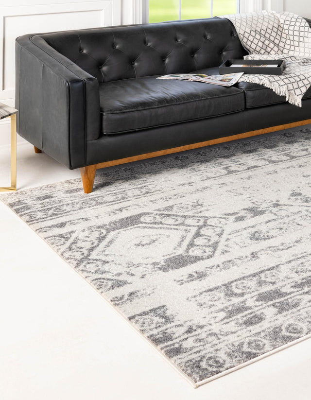 Ivory and Gray 5' 3 x 8' Lennon Rectangle Area Rug 100% Polypropylene Vintage Distressed Look Modern Contemporary Carpet for Home Decor for Sale at Rug Engine