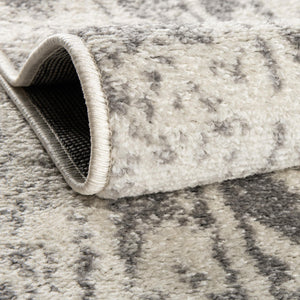 Ivory and Gray 4' 1 x 6' 1 Lennon Rectangle Area Rug 100% Polypropylene Vintage Distressed Look Modern Contemporary Carpet for Home Decor for Sale at Rug Engine