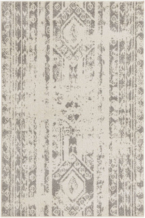 Ivory and Gray 4' 1 x 6' 1 Lennon Rectangle Area Rug 100% Polypropylene Vintage Distressed Look Modern Contemporary Carpet for Home Decor for Sale at Rug Engine