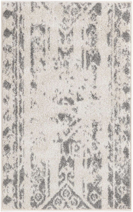 Ivory and Gray 2' x 3' 1 Lennon Rectangle Area Rug 100% Polypropylene Vintage Distressed Look Modern Contemporary Carpet for Home Decor for Sale at Rug Engine