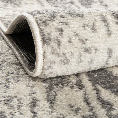 Ivory and Gray 6' 1 x 6' 1 Lennon Round Area Rug 100% Polypropylene Vintage Distressed Look Modern Contemporary Carpet for Home Decor for Sale at Rug Engine