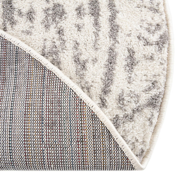 Ivory and Gray 2' x 7' 10 Lennon Round Area Rug 100% Polypropylene Vintage Distressed Look Modern Contemporary Carpet for Home Decor for Sale at Rug Engine