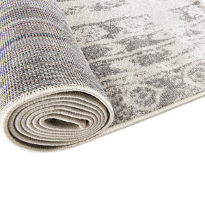 Ivory and Gray 2' x 7' 10 Lennon Round Area Rug 100% Polypropylene Vintage Distressed Look Modern Contemporary Carpet for Home Decor for Sale at Rug Engine