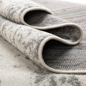 Ivory and Gray 2' x 7' 10 Lennon Round Area Rug 100% Polypropylene Vintage Distressed Look Modern Contemporary Carpet for Home Decor for Sale at Rug Engine