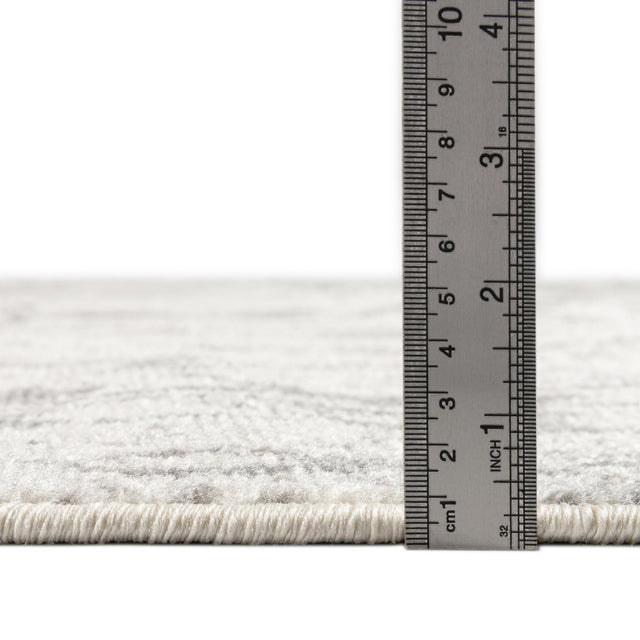 Ivory and Gray 5' 3 x 5' 3 Lennon Square Area Rug 100% Polypropylene Vintage Distressed Look Modern Contemporary Carpet for Home Decor for Sale at Rug Engine