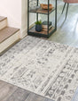 Ivory and Gray 7' 1 x 7' 1 Lennon Square Area Rug 100% Polypropylene Vintage Distressed Look Modern Contemporary Carpet for Home Decor for Sale at Rug Engine