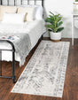 Ivory and Gray 2' x 6' 1 Lennon Runner Area Rug 100% Polypropylene Vintage Distressed Look Modern Contemporary Carpet for Home Decor for Sale at Rug Engine
