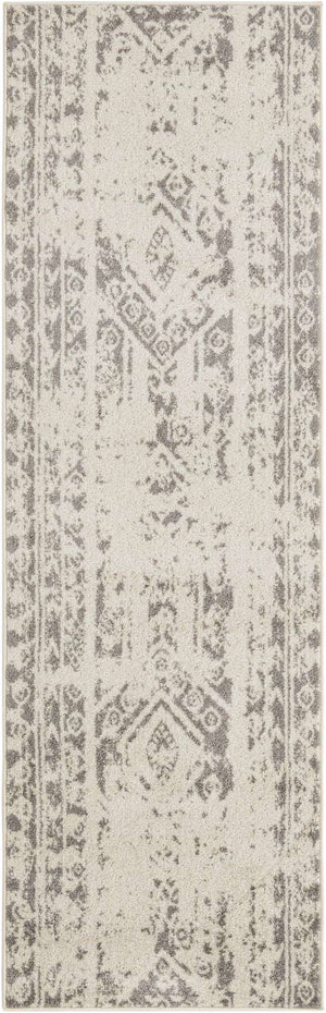 Ivory and Gray 2' 7 x 10' Lennon Runner Area Rug 100% Polypropylene Vintage Distressed Look Modern Contemporary Carpet for Home Decor for Sale at Rug Engine
