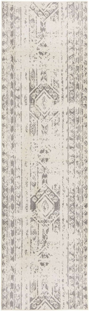 Ivory and Gray 2' 7 x 12' Lennon Runner Area Rug 100% Polypropylene Vintage Distressed Look Modern Contemporary Carpet for Home Decor for Sale at Rug Engine