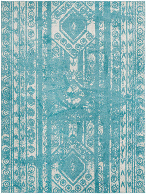 Light Blue 9' x 12' Lennon Rectangle Area Rug 100% Polypropylene Vintage Distressed Look Modern Contemporary Carpet for Home Decor for Sale at Rug Engine