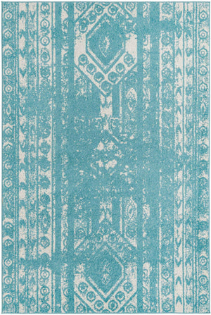 Light Blue 6' 1 x 9' Lennon Rectangle Area Rug 100% Polypropylene Vintage Distressed Look Modern Contemporary Carpet for Home Decor for Sale at Rug Engine