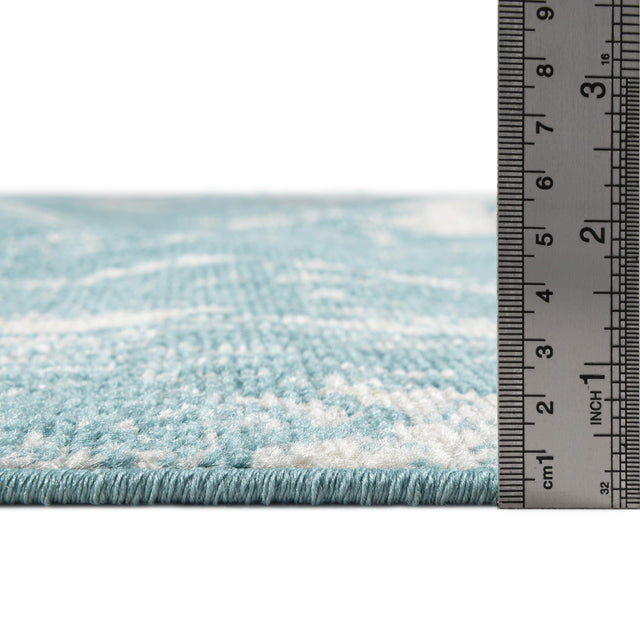 Light Blue 4' 1 x 6' 1 Lennon Rectangle Area Rug 100% Polypropylene Vintage Distressed Look Modern Contemporary Carpet for Home Decor for Sale at Rug Engine