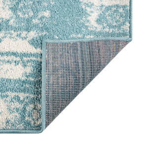Light Blue 7' 10 x 10' Lennon Rectangle Area Rug 100% Polypropylene Vintage Distressed Look Modern Contemporary Carpet for Home Decor for Sale at Rug Engine