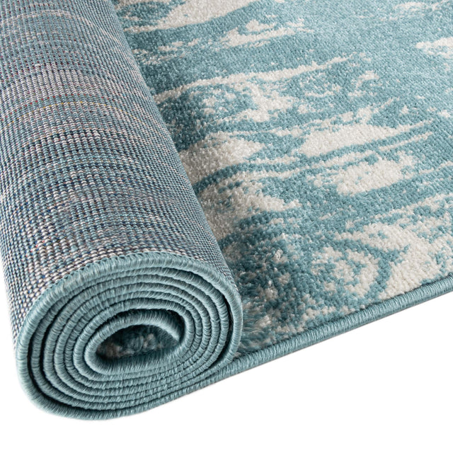 Light Blue 5' 3 x 8' Lennon Rectangle Area Rug 100% Polypropylene Vintage Distressed Look Modern Contemporary Carpet for Home Decor for Sale at Rug Engine