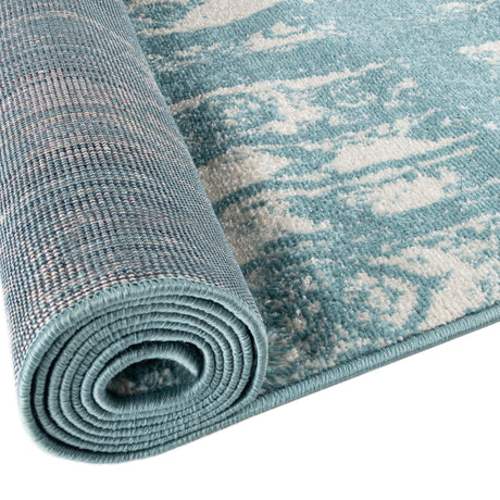 Light Blue 6' 1 x 9' Lennon Rectangle Area Rug 100% Polypropylene Vintage Distressed Look Modern Contemporary Carpet for Home Decor for Sale at Rug Engine