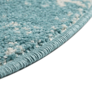 Light Blue 3' 1 x 3' 1 Lennon Round Area Rug 100% Polypropylene Vintage Distressed Look Modern Contemporary Carpet for Home Decor for Sale at Rug Engine