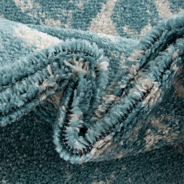 Light Blue 6' 1 x 6' 1 Lennon Round Area Rug 100% Polypropylene Vintage Distressed Look Modern Contemporary Carpet for Home Decor for Sale at Rug Engine