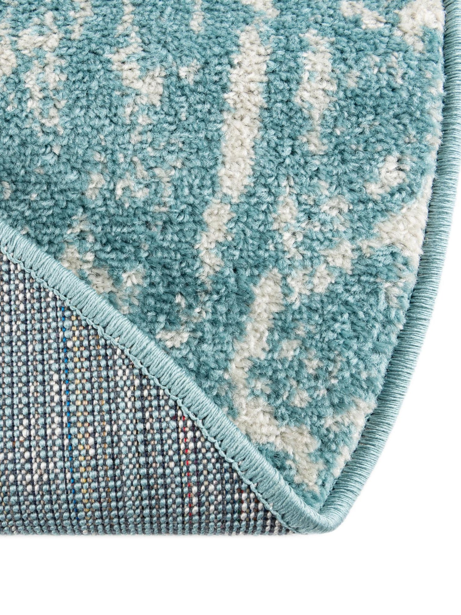 Light Blue 6' 1 x 6' 1 Lennon Round Area Rug 100% Polypropylene Vintage Distressed Look Modern Contemporary Carpet for Home Decor for Sale at Rug Engine