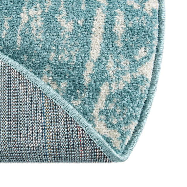 Light Blue 6' 1 x 6' 1 Lennon Round Area Rug 100% Polypropylene Vintage Distressed Look Modern Contemporary Carpet for Home Decor for Sale at Rug Engine