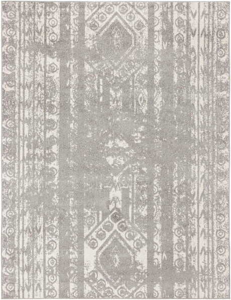 Gray and Ivory 7' 10 x 10' Lennon Rectangle Area Rug 100% Polypropylene Vintage Distressed Look Modern Contemporary Carpet for Home Decor for Sale at Rug Engine