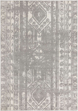 Gray and Ivory 7' 1 x 10' Lennon Rectangle Area Rug 100% Polypropylene Vintage Distressed Look Modern Contemporary Carpet for Home Decor for Sale at Rug Engine