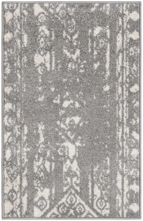 Gray and Ivory 2' x 3' 1 Lennon Rectangle Area Rug 100% Polypropylene Vintage Distressed Look Modern Contemporary Carpet for Home Decor for Sale at Rug Engine