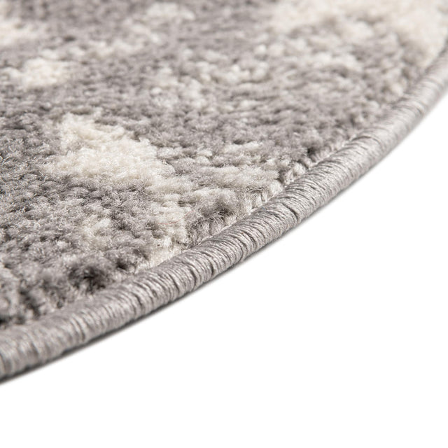 Gray and Ivory 2' x 7' 10 Lennon Round Area Rug 100% Polypropylene Vintage Distressed Look Modern Contemporary Carpet for Home Decor for Sale at Rug Engine