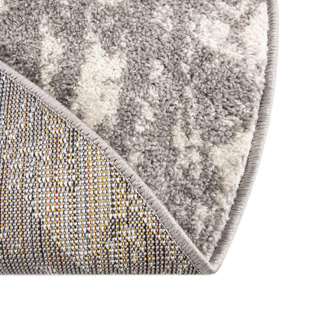 Gray and Ivory 2' x 7' 10 Lennon Round Area Rug 100% Polypropylene Vintage Distressed Look Modern Contemporary Carpet for Home Decor for Sale at Rug Engine