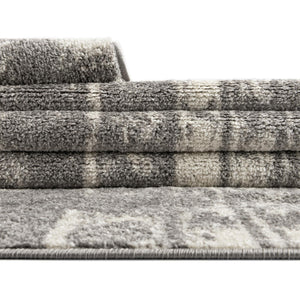 Gray and Ivory 10' x 10' Lennon Square Area Rug 100% Polypropylene Vintage Distressed Look Modern Contemporary Carpet for Home Decor for Sale at Rug Engine