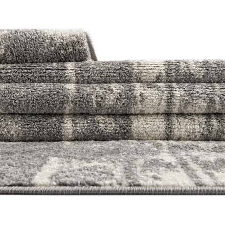 Gray and Ivory 7' 1 x 7' 1 Lennon Square Area Rug 100% Polypropylene Vintage Distressed Look Modern Contemporary Carpet for Home Decor for Sale at Rug Engine