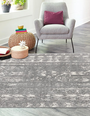 Gray and Ivory 10' x 10' Lennon Square Area Rug 100% Polypropylene Vintage Distressed Look Modern Contemporary Carpet for Home Decor for Sale at Rug Engine