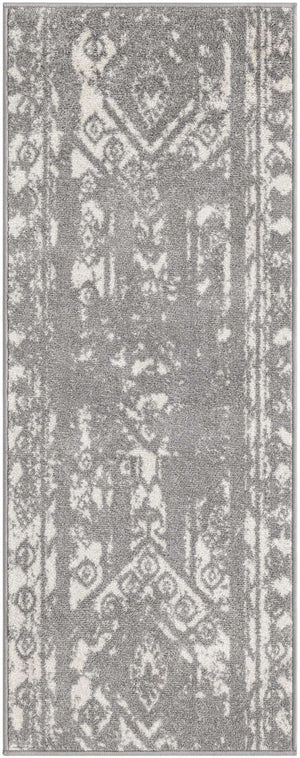 Gray and Ivory 2' x 5' 3 Lennon Runner Area Rug 100% Polypropylene Vintage Distressed Look Modern Contemporary Carpet for Home Decor for Sale at Rug Engine