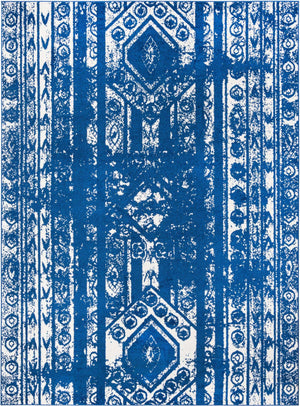 Navy Blue 9' x 12' Lennon Rectangle Area Rug 100% Polypropylene Vintage Distressed Look Modern Contemporary Carpet for Home Decor for Sale at Rug Engine